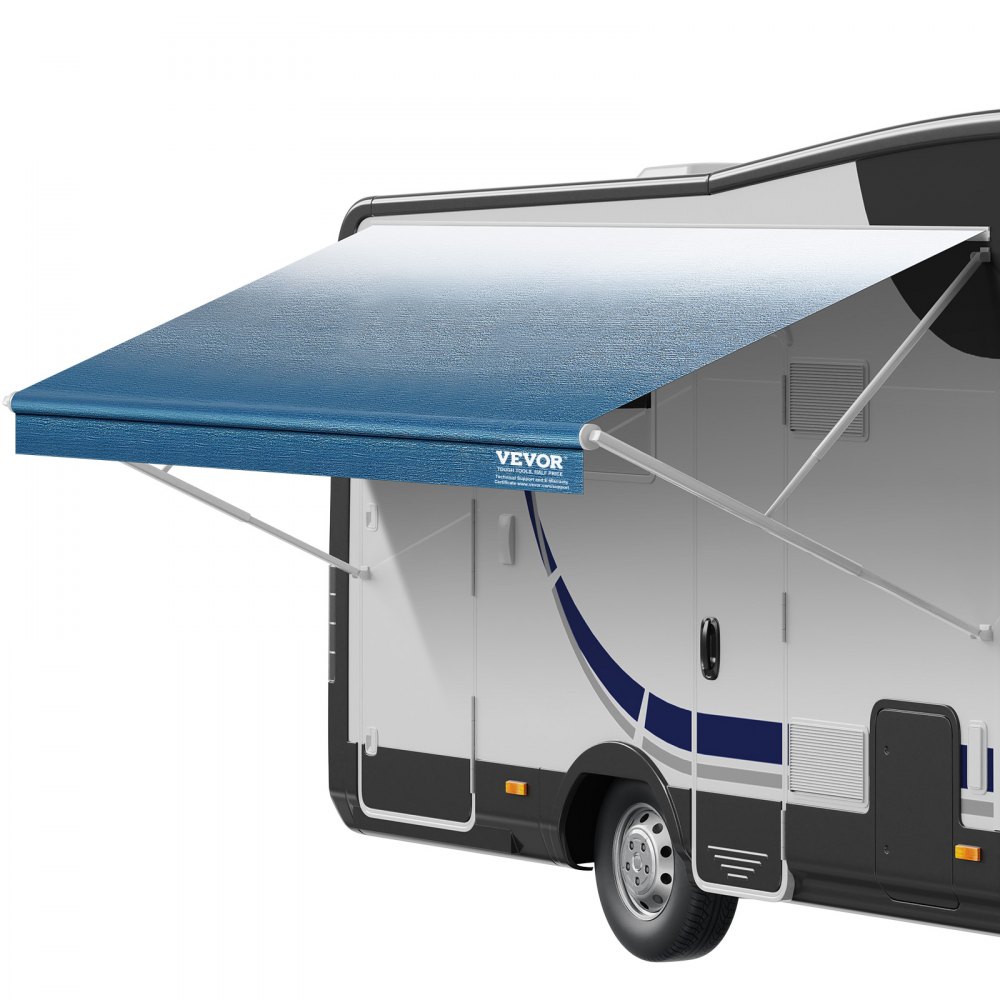 VEVOR RV Awning Fabric Replacement, 18'2" Fabric Length for 19' Awning, Heavy Duty 3-Ply 16oz PVC Camper Awning Fabric, Waterproof & UV Protection Outdoor Canopy for RV, Trailer, Motorhome, Blue Fade - FCZYPML19YC08CQYLV0