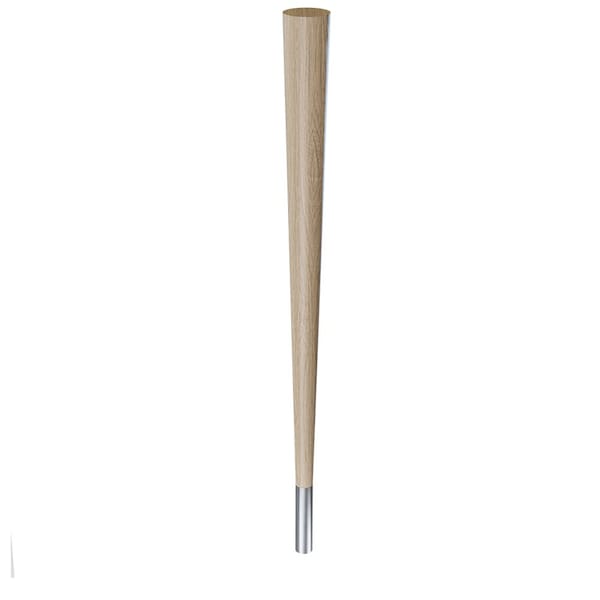 Designs Of Distinction 29" Round Tapered Leg and 4" Chrome Ferrule - White Oak - 01240029WKCR1