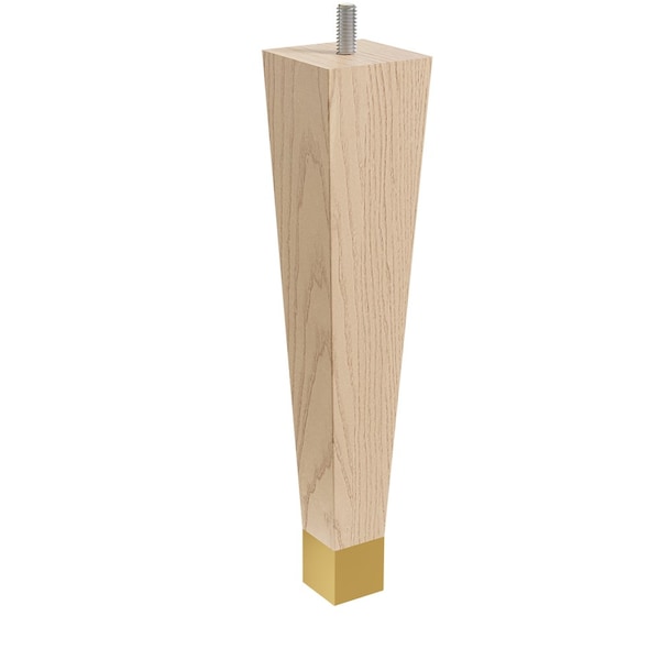 Designs Of Distinction 9" Square Tapered Leg with bolt and 1" Warm Bronze Ferrule - Ash - 01241009ASWB6
