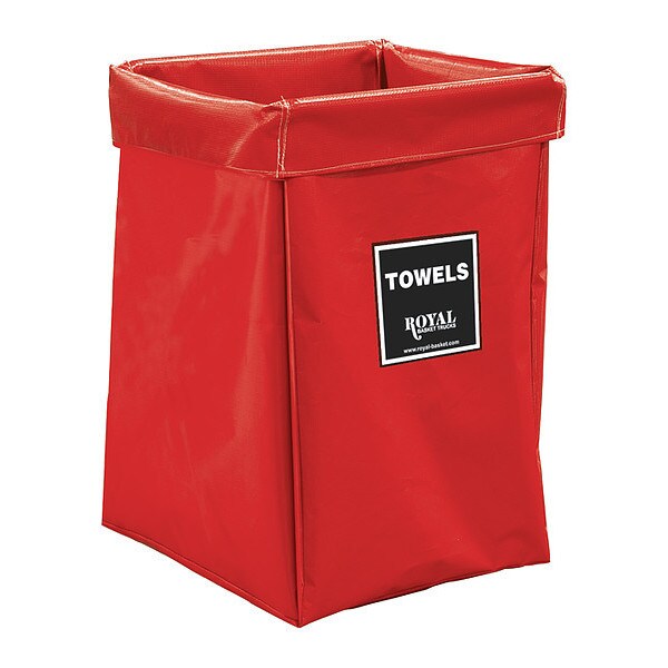 Royal Basket Trucks X-Frame Bag, 6 Bu, RD Vinyl, Towels - R06-RRX-XTN