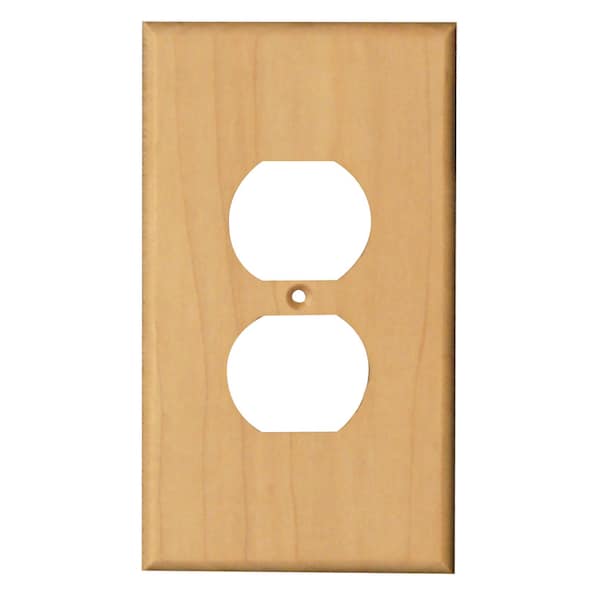 Osborne Wood Products 5 3/8 x 3 1/8 Traditional Duplex Outlet Cover in Red Oak - 7541O
