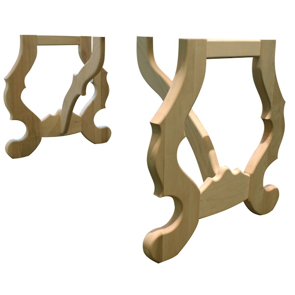 Osborne Wood Products 28 1/4 x 28 French Scroll Table Base Kit in Knotty Pine - 1137P