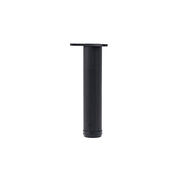 Richelieu 4-inch (101 mm) Round Furniture Leg with Levelling Glide, Matte Black - 50101612900
