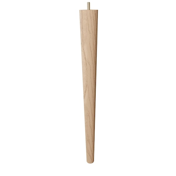Designs Of Distinction 18" Round Tapered Leg with Semi-Gloss Clear Coat Finish - Ash - 01243018AS8
