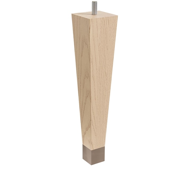 Designs Of Distinction 9" Square Tapered Leg with bolt and 1" Warm Bronze Ferrule - Ash with Semi-Gloss Clear Coat Finish - 01241009ASWB8