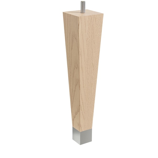 Designs Of Distinction 9" Square Tapered Leg with bolt and 1" Chrome Ferrule - Ash - 01241009ASCR6