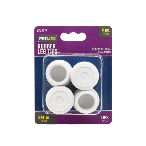 Projex Projex Rubber Leg Tip Off-White Round 3/4 in. W 4 pk - P0052