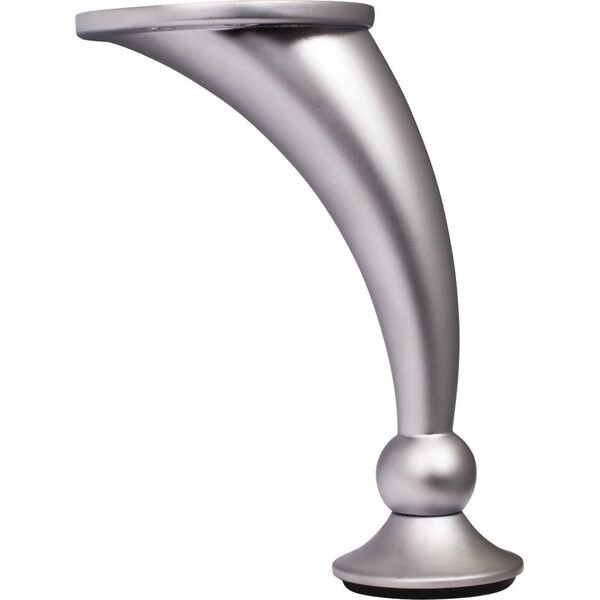 Hardware Resources Adjustable 4-1/2" – 4-5/8" Dull Chrome Round Curved Metal Furniture Leg - 89102-DC