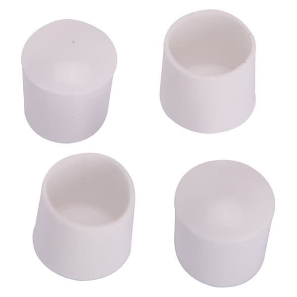 Prosource Furniture Leg Tip, Round, Plastic, White, 3/4 in Dia, 3/4 in H - FE-50613-PS