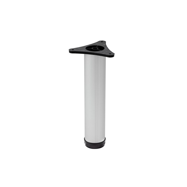 Richelieu 8-inch (203 mm) Round Furniture Leg with Levelling Glide, Matte Aluminum - 5020321210