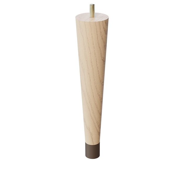 Designs Of Distinction 9" Round Tapered Leg with bolt and 1" Warm Bronze Ferrule - Ash - 01240009ASWB6