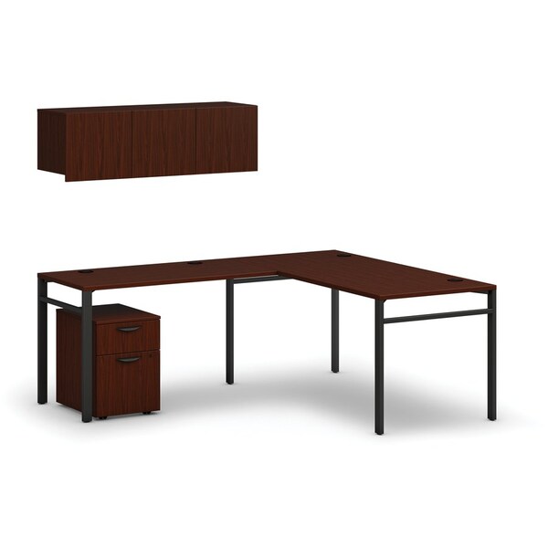 Hon Leg, Straight, f/24"D Mod Worksurfaces, 24"W, Black - HONLPLLEG24UBLK