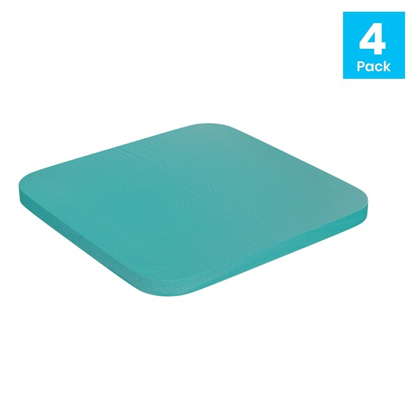 Flash Furniture 4PK Mint Poly Resin Seats for Stools & Chairs, 4PK - 4-JJ-SEA-PL02-MINT-GG