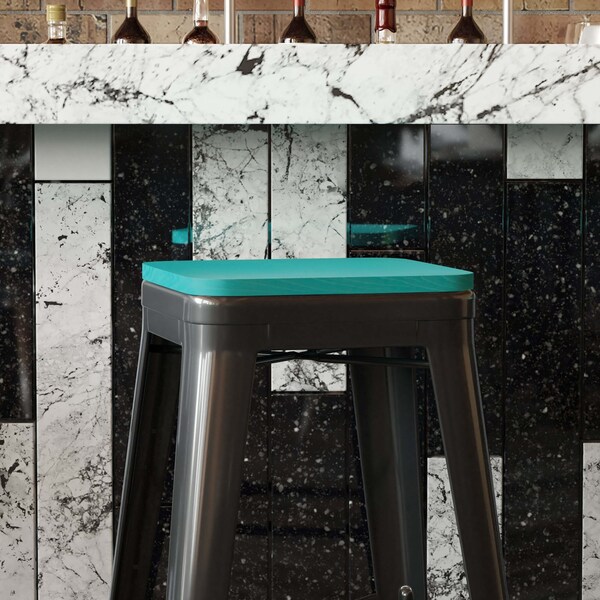 Flash Furniture 4PK Mint Poly Resin Seats for Stools & Chairs, 4PK - 4-JJ-SEA-PL02-MINT-GG