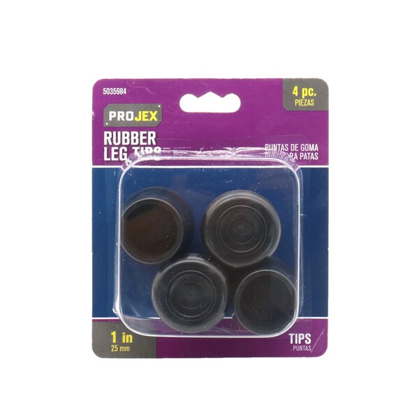 Projex Projex Rubber Leg Tip Black Round 1 in. W 4 pk - P0049