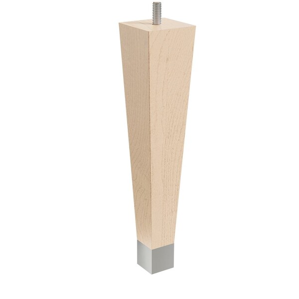 Designs Of Distinction 9" Square Tapered Leg with bolt and 1" Chrome Ferrule - Hardwood - 01241009MACR6