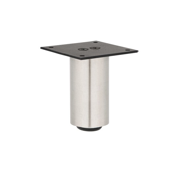 Richelieu 4-inch (102 mm) Round Leg with Levelling Glide, Stainless Steel - 75024170
