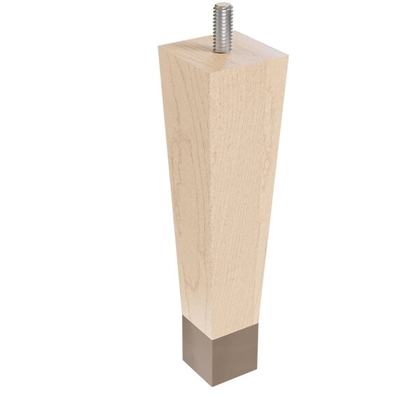 Designs Of Distinction 6" Square Tapered Leg with bolt and 1" Flat Black Ferrule - Hardwood - 01241006MAWR6