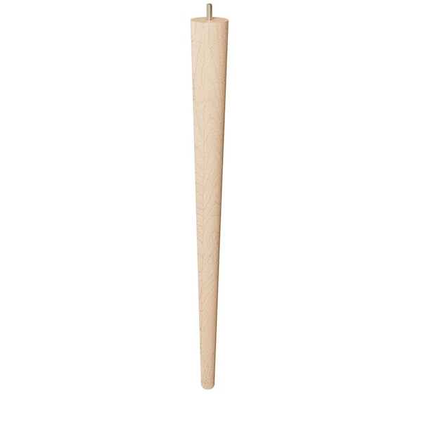 Designs Of Distinction 24" Round Tapered Leg with Semi-Gloss Clear Coat Finish - Hardwood - 01243024MA8