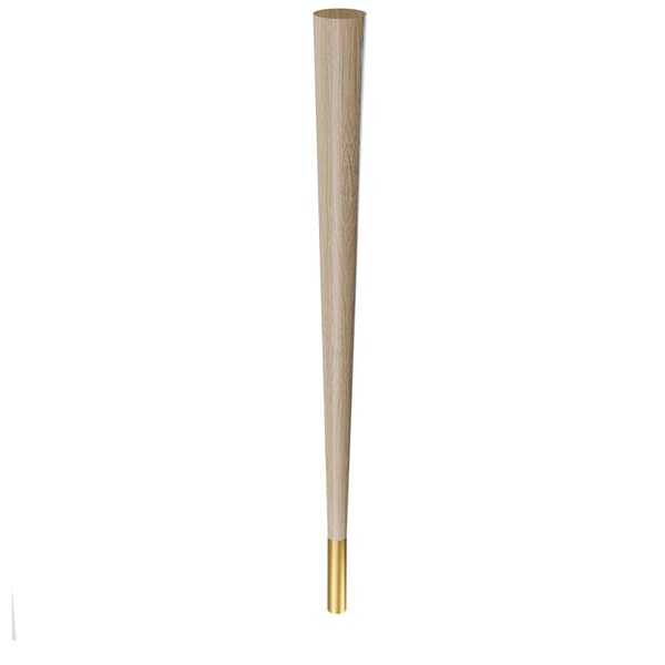 Designs Of Distinction 29" Round Tapered Leg and 4" Satin Brass Ferrule - White Oak - 01240029WKSB1