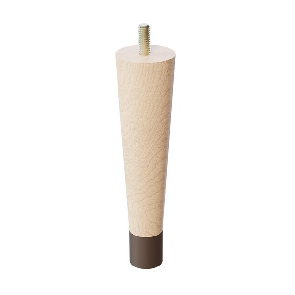 Designs Of Distinction 6" Round Tapered Leg with bolt and 1" Warm Bronze Ferrule - Hardwood - 01240006MAWB6
