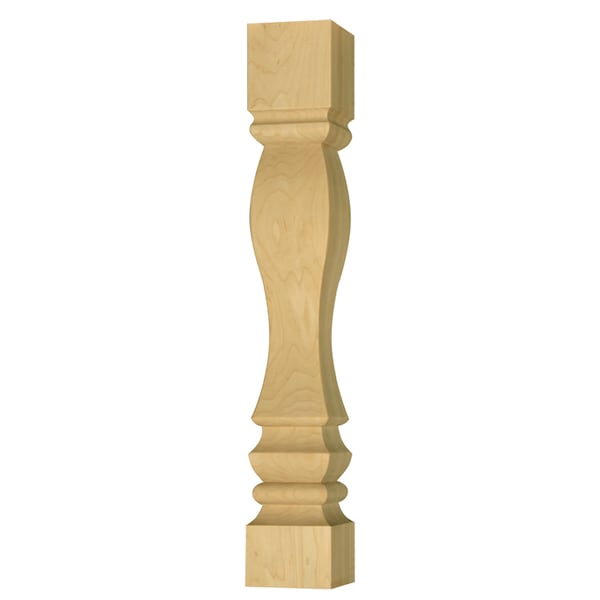 Osborne Wood Products 22 1/2 x 3 1/2 Square Heritage Pedestal Base in Hard Maple - 1135HM