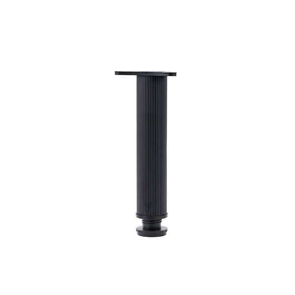 Richelieu 10-inch (254 mm) Round Furniture Leg with Levelling Glide, Matte Black - 50254012900