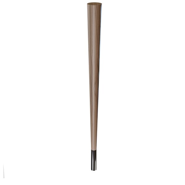 Designs Of Distinction 29" Round Tapered Leg and 4" Chrome Ferrule - Walnut - 01240029WLCR1