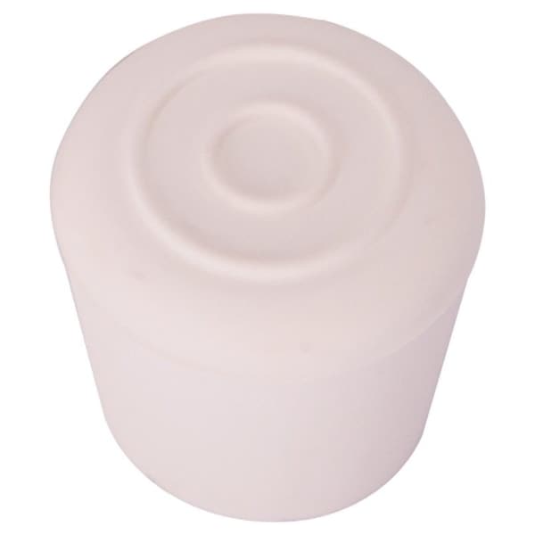 Prosource Furniture Leg Tip, Round, Rubber, White, 1-1/8 in Dia, 1.6 in H - FE-50646-B