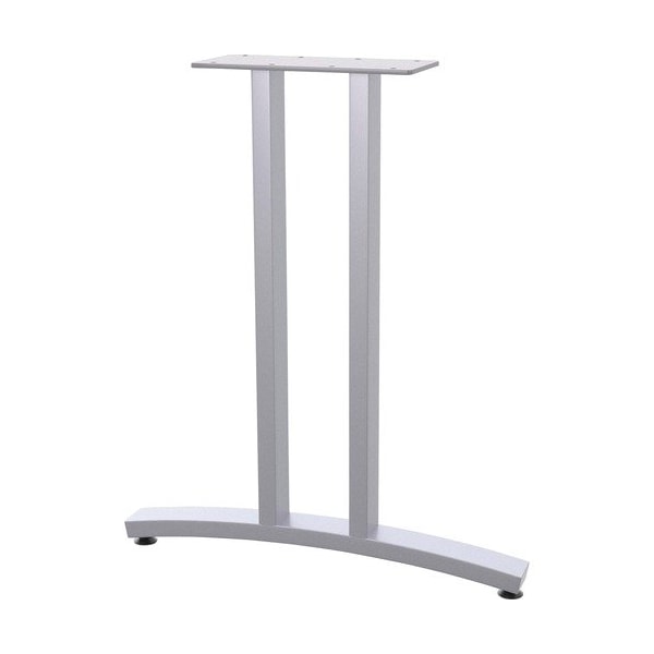 Special-T Base, 2 T-Legs, Glides, f/36in-84inTops, 2inx1in, Metallic Silver - SCTRS2T24