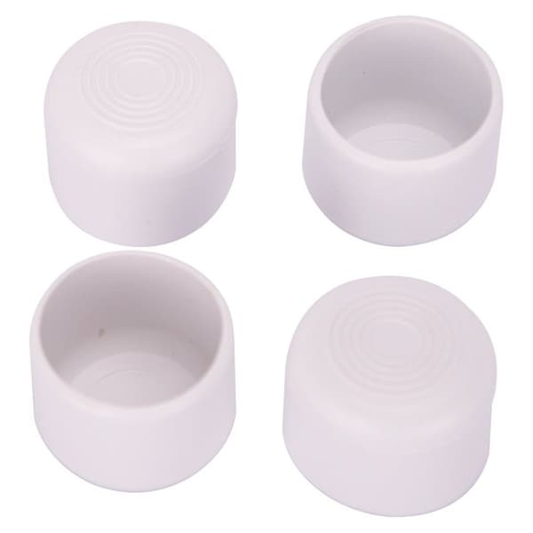 Prosource Furniture Leg Tip, Round, Plastic, White, 1-1/4 in Dia, 1-1/8 in H - FE-50616-PS