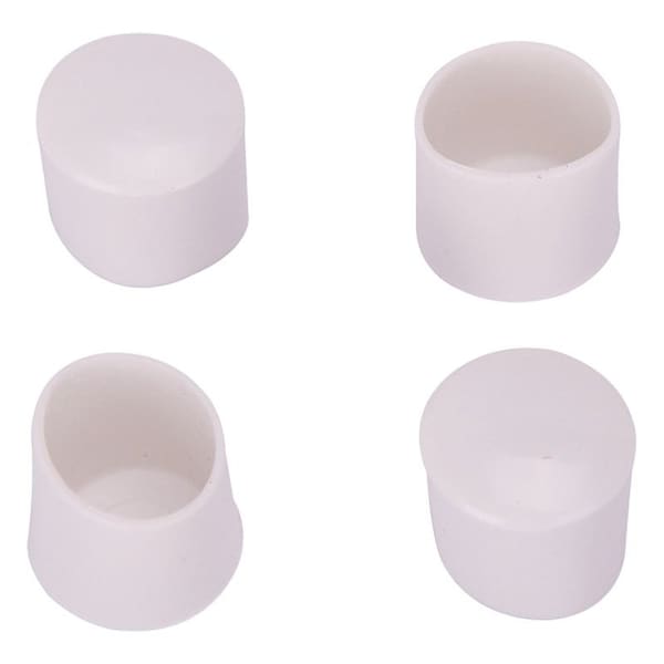 Prosource Furniture Leg Tip, Round, Plastic, White, 5/8 in Dia, 5/8 in H - FE-50612-PS