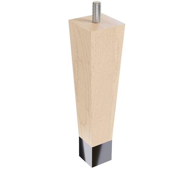 Designs Of Distinction 6" Square Tapered Leg with bolt and 1" Satin Brass Ferrule - Hardwood - 01241006MASB6