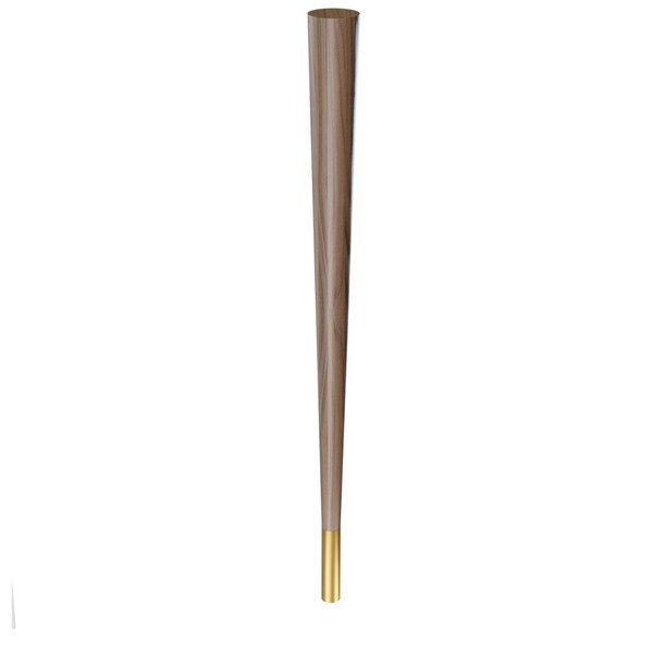 Designs Of Distinction 29" Round Tapered Leg and 4" Satin Brass Ferrule - Walnut - 01240029WLSB1