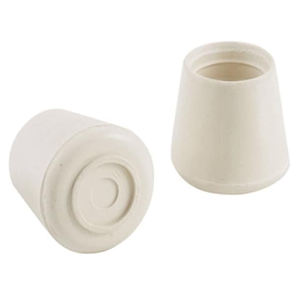 Shepherd Hardware Furniture Leg Tip, Round, Rubber, Off-White, 1/2 in Dia - 9117
