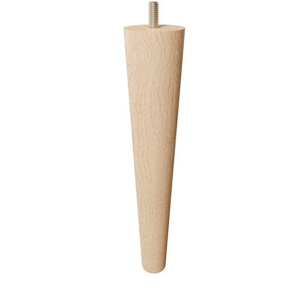 Designs Of Distinction 9" Round Tapered Leg with Semi-Gloss Clear Coat Finish - Hardwood - 01243009MA8