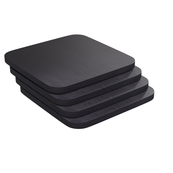 Flash Furniture 4PK Black Poly Resin Seats for Stools & Chairs, 4PK - 4-JJ-SEA-PL02-BK-GG