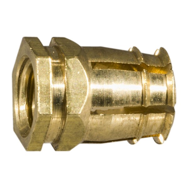 Midwest Fastener 6mm-1.0 x 8mm x 12mm Brass Coarse Thread Expansion Bushings 6PK - 38585