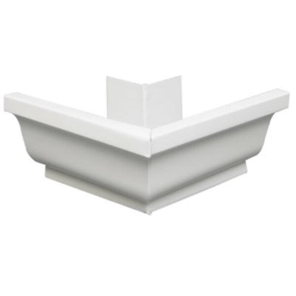Amerimax Home Products 19202 4 in. White Vinyl Leg Tips Galvanized Steel Out site Mitre - 513978