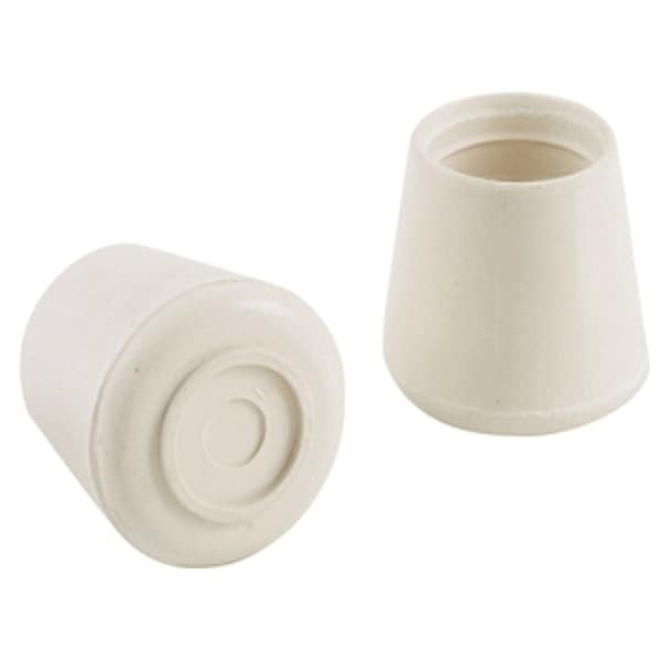 Shepherd Hardware Furniture Leg Tip, Round, Rubber, Off-White, 1 in Dia - 9121