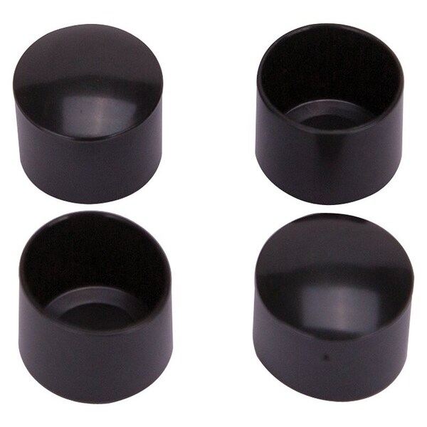 Prosource Furniture Leg Tip, Round, Plastic, Black, 1 in Dia, 1 in H - FE-50605-PS