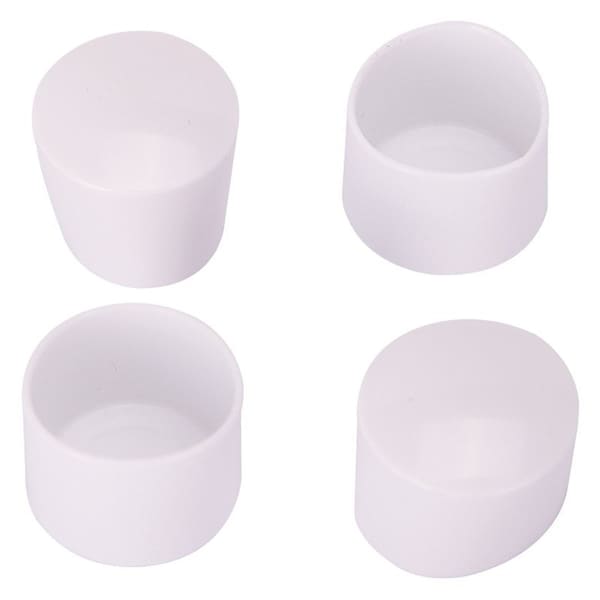 Prosource Furniture Leg Tip, Round, Plastic, White, 7/8 in Dia, 1 in H - FE-50614-PS