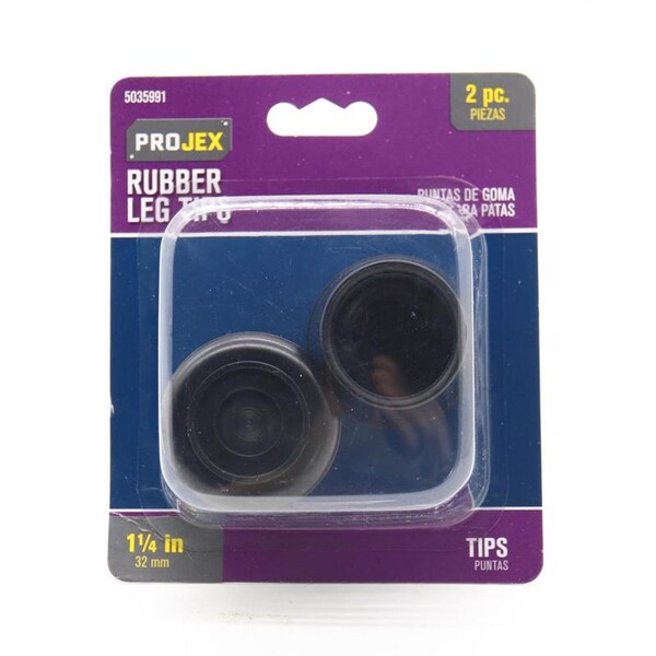 Projex Projex Rubber Leg Tip Black Round 1-1/4 in. W 2 pk - P0073