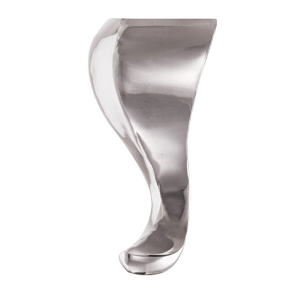 Richelieu Curved Aluminum Furniture Leg, 6 in (152 mm), Polished Aluminum - 5600130
