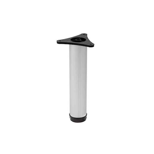 Richelieu 6-inch (152 mm) Round Furniture Leg with Levelling Glide, Matte Aluminum - 5015241210