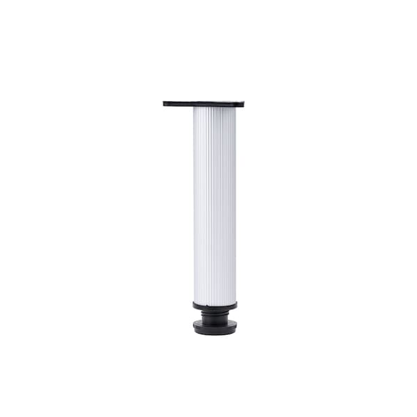 Richelieu 6-inch (152 mm) Round Furniture Leg with Levelling Glide, Matte Aluminum - 5015241210