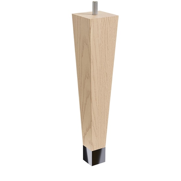 Designs Of Distinction 9" Square Tapered Leg with bolt and 1" Chrome Ferrule - Ash with Semi-Gloss Clear Coat Finish - 01241009ASCR8