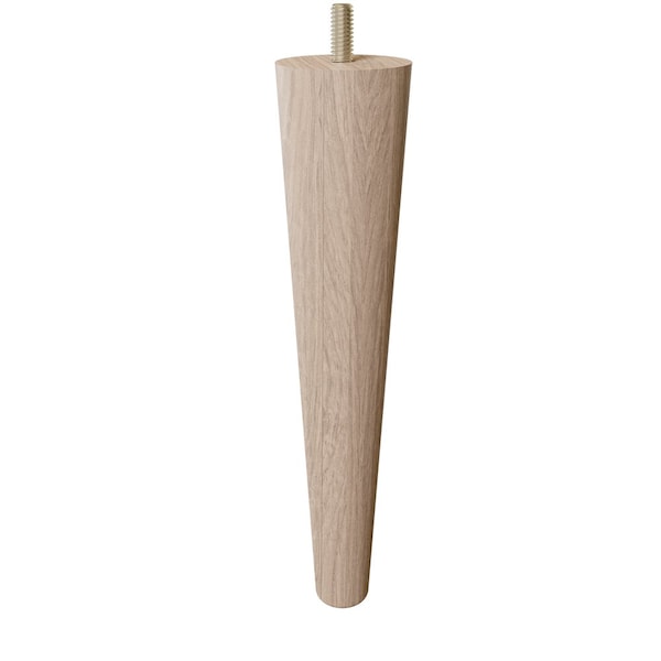 Designs Of Distinction 9" Round Tapered Leg - White Oak - 01243009WK6