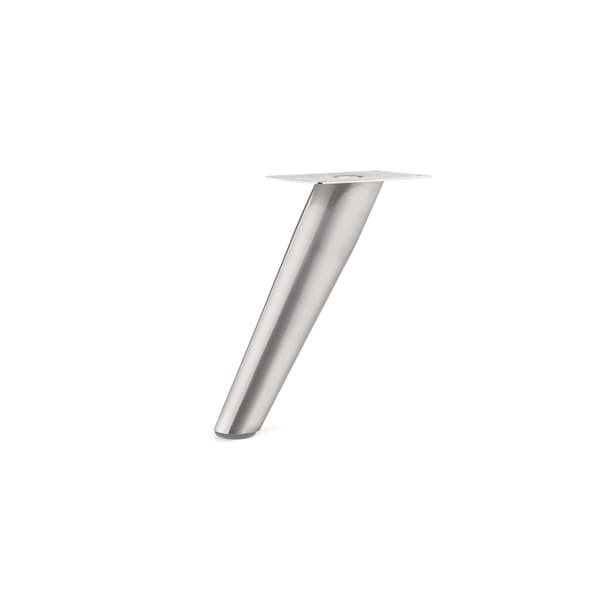 Richelieu Contemporary Furniture Leg, 5 29/32 in (150 mm), Brushed Nickel - 591150195