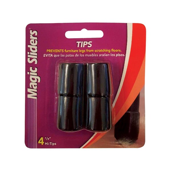 Cool Kitchen Vinyl Round Leg Tip, Black, 0.88 in., 4PK - CO3328570